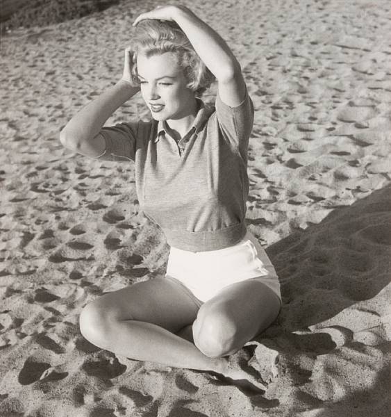 Appraisal: A Marilyn Monroe black and white photographic image circa Removed