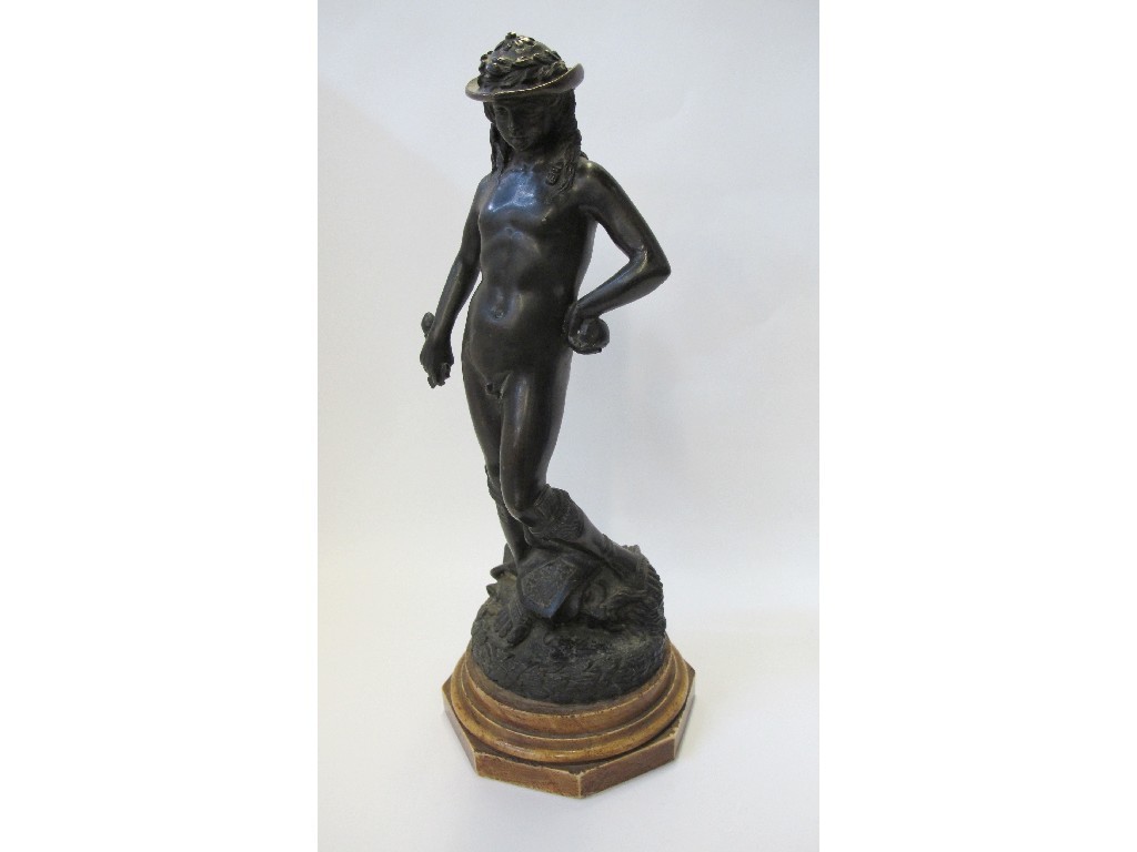 Appraisal: After the antique figure of David and Goliath after Donatello