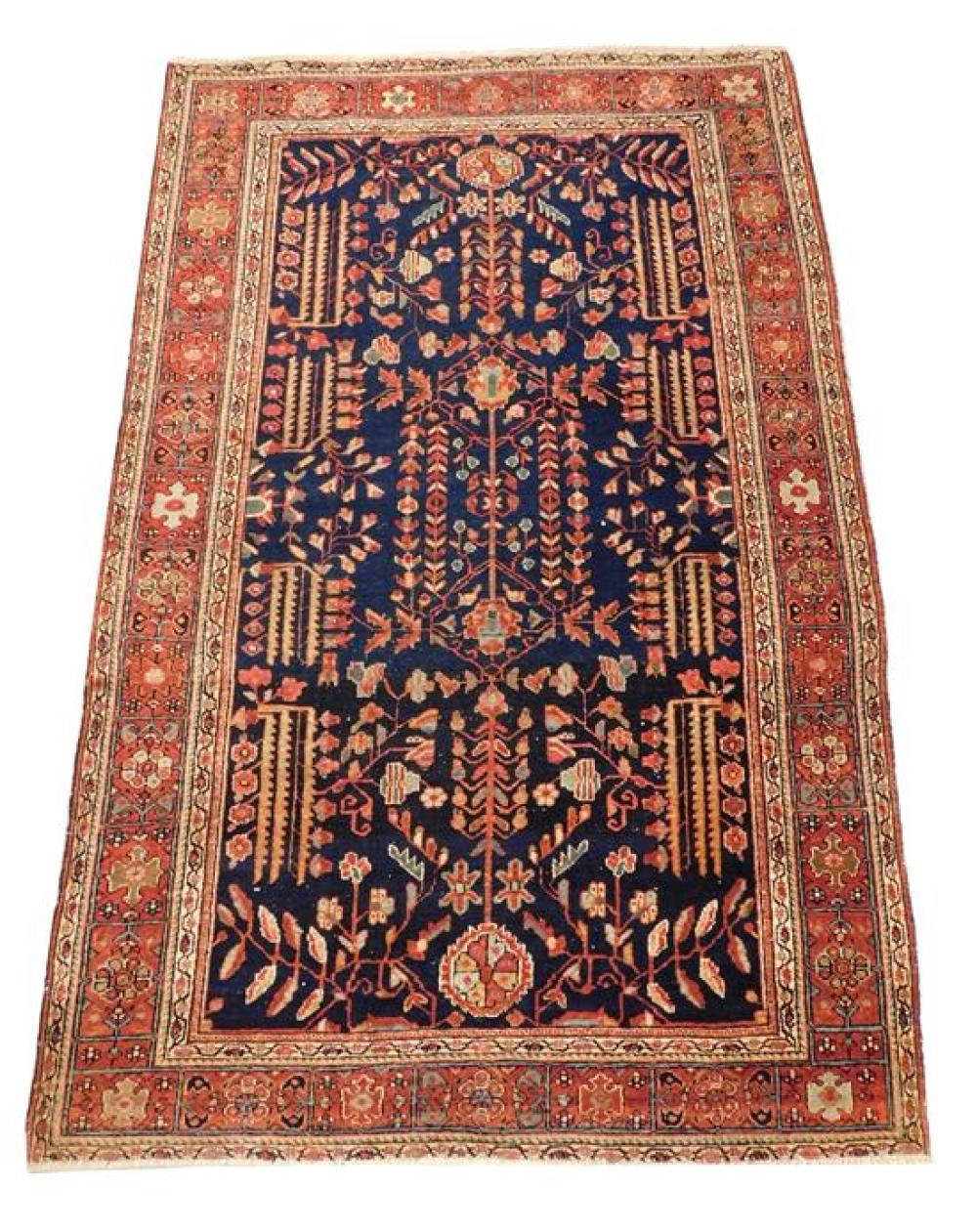 Appraisal: RUG Semi-antique Persian Sarouk scatter rug ' x ' hand-knotted