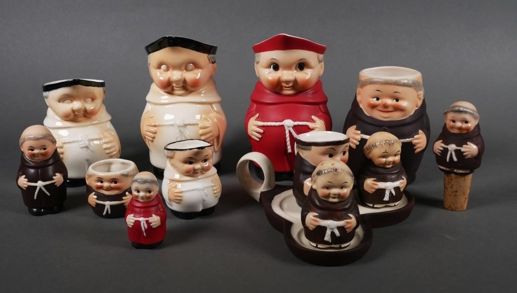 Appraisal: Collection of Goebel Friar and Cardinal Tuck monk figures including