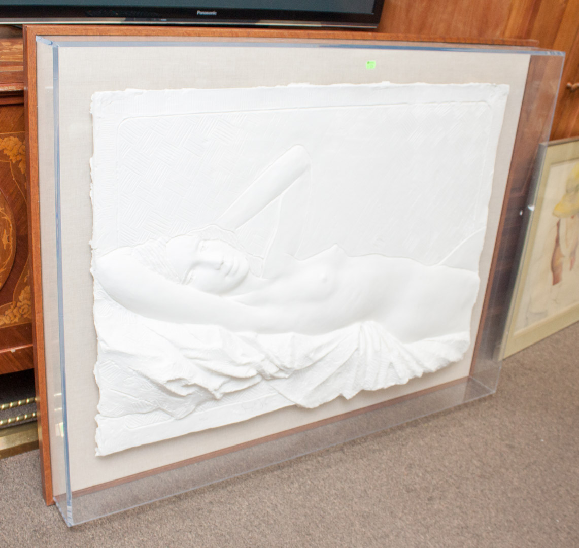 Appraisal: Contemporary image of female nude in plexi frame