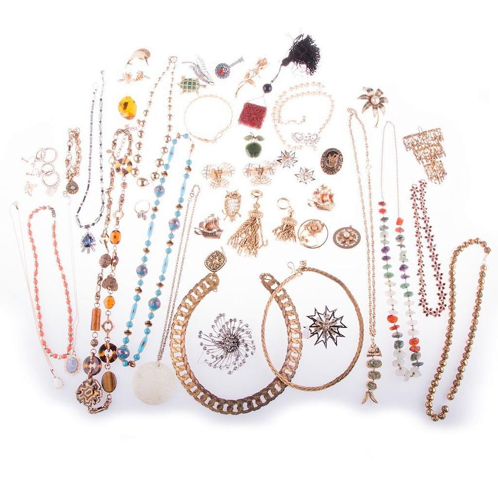 Appraisal: Collection of vintage costume jewelry pieces including Boucher and Hobe