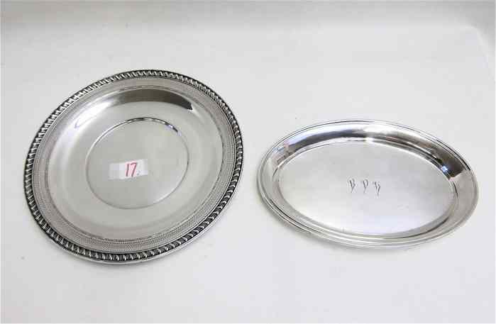 Appraisal: TWO WATSON CO STERLING SILVER TRAYS a round tray L