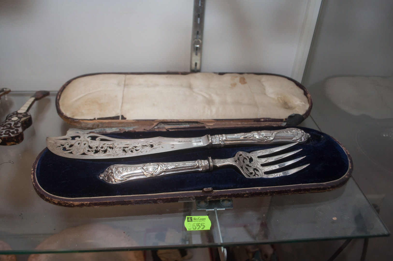 Appraisal: Cased Victorian silver-plated serving set