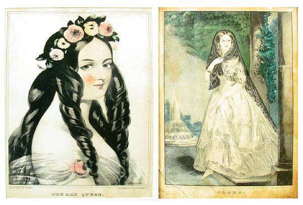 Appraisal: Nathaniel Currier Clara Sophia The May Queen Lithographs with handcoloring