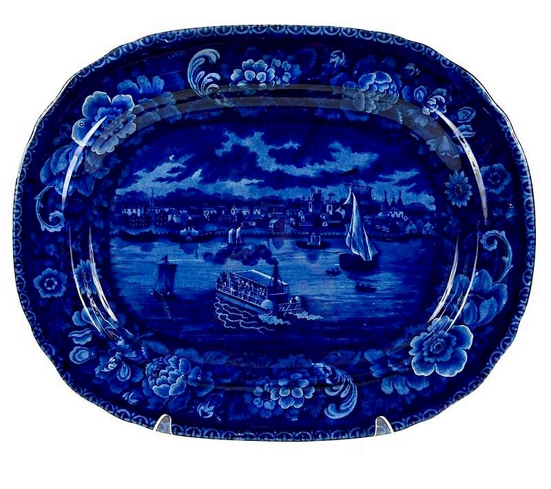 Appraisal: Historical Blue Staffordshire Platter Detroit English mid- th century after