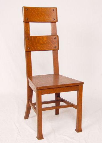 Appraisal: OAKS ARTS AND CRAFTS HALL OR DESK CHAIR Featuring Roycroft