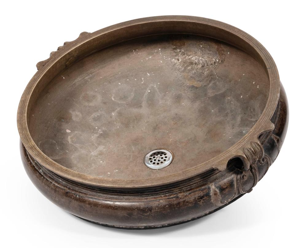 Appraisal: BRONZE BASIN CONVERTED TO A SINK TH CENTURY DIAMETER TOTAL