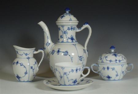 Appraisal: A Royal Copenhagen blue fluted pattern dinner service each with