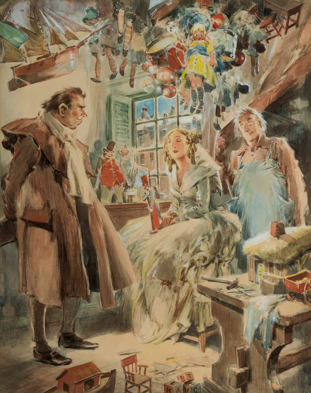 Appraisal: EVERETT SHINN American - The Toy Shop watercolor on paper