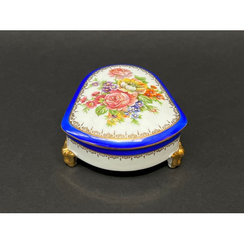 Appraisal: Limoges U shaped trinket box approx cm H x cm