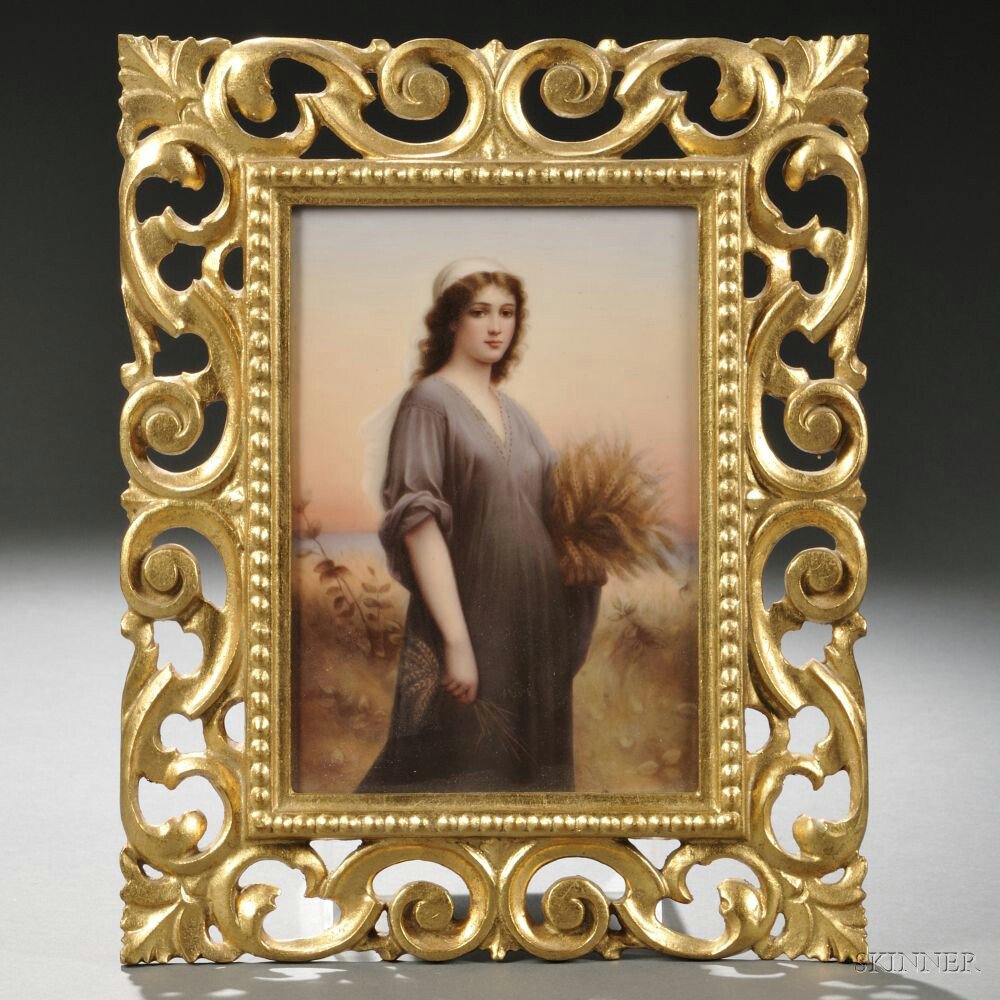 Appraisal: German Porcelain Plaque late th early th century rectangular with