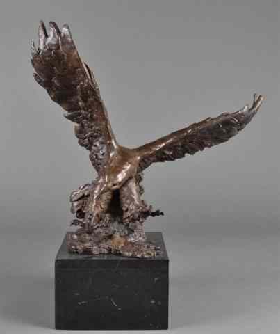 Appraisal: Signed F Ratin Bronze SculptureFinely cast to depict a eagle