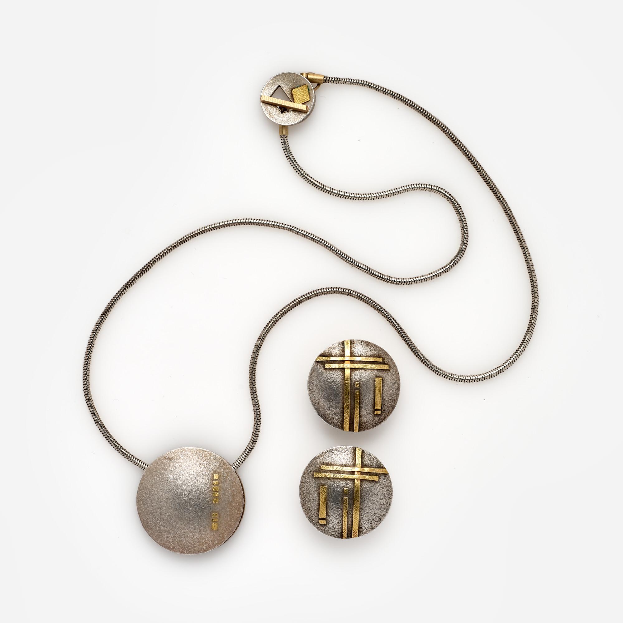 Appraisal: LISA CECCORULLI NECKLACE AND EARRING STERLING K SET A necklace