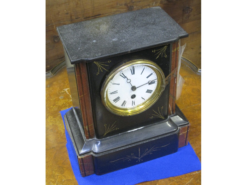 Appraisal: Victorian black slate mantle clock