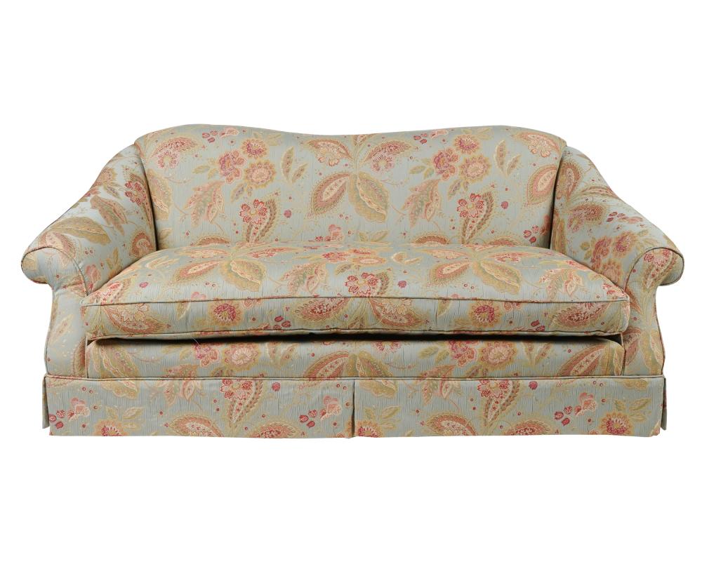 Appraisal: FULLY UPHOLSTERED SOFAmanufacturer unknown Condition good fabric clean and usable