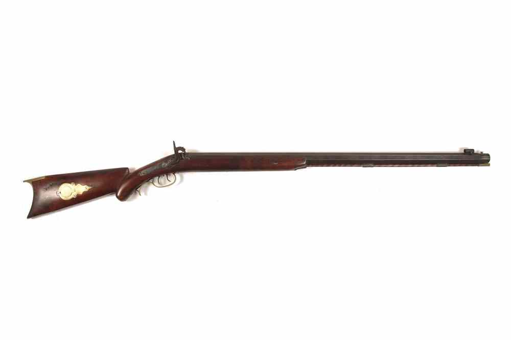 Appraisal: MATCH RIFLE - th c percussion fired half stock with