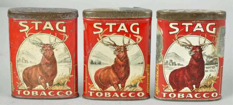 Appraisal: Lot of Stag Pocket Tobacco Tins Description Includes one complimentary