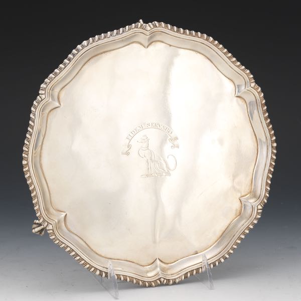 Appraisal: ENGLISH GEORGE III STERLING SILVER FOOTED SALVER BY JOHN CAFE