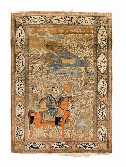 Appraisal: Mohtashem Kashan pictorial rug central persia circa late th century