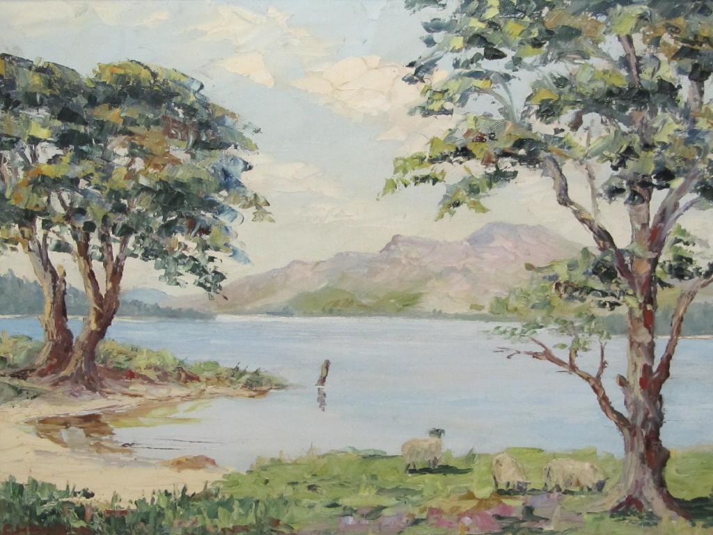 Appraisal: Oil on canvas 'Loch Lomond' signed Chandos