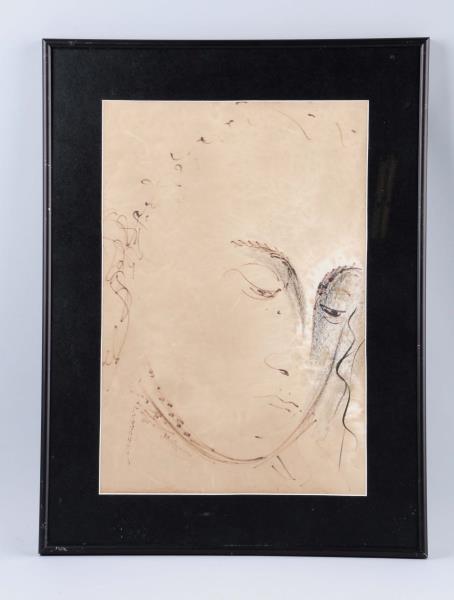 Appraisal: Sketch Of Face By John V Moraitis - This sketch