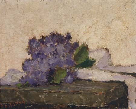 Appraisal: DIETZ EDZARD Still life with Lilacs Oil on board circa