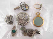 Appraisal: A mixed lot of white metal tests silver and costume