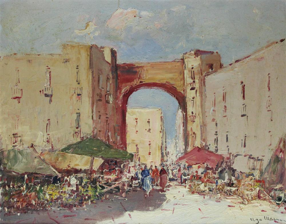 Appraisal: ILGO MARESCA ITALIAN TH CENTURY BAZAAR Oil on canvas x