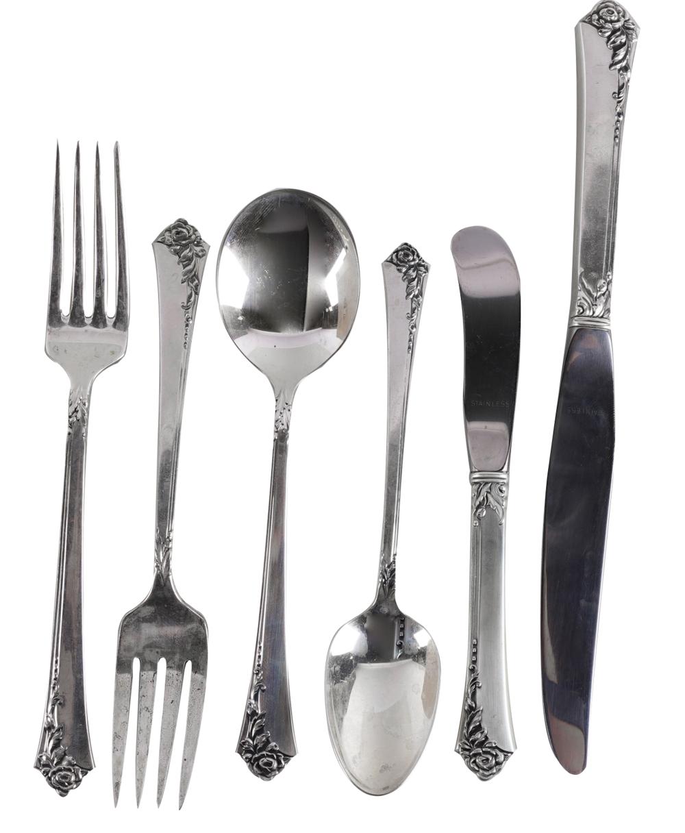 Appraisal: AMERICAN STERLING FLATWARE SERVICEOneida Silversmiths Sherrill New York marked Heirloom