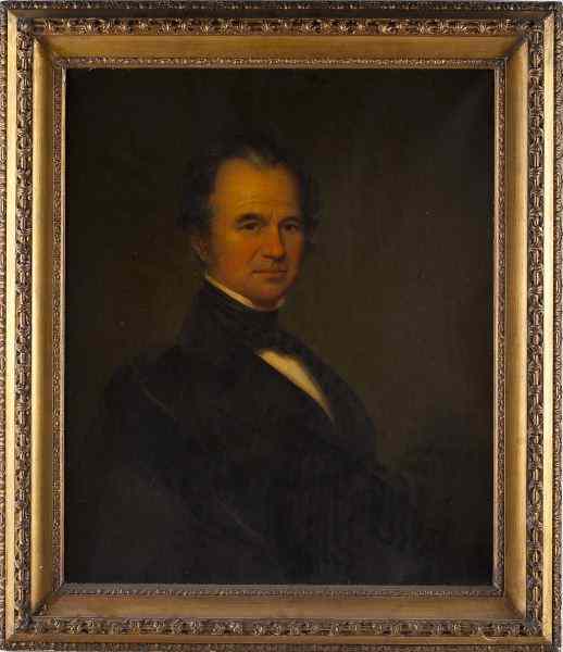 Appraisal: American School Portrait of Mr Lyman Rhoadesoil on canvas unsigned