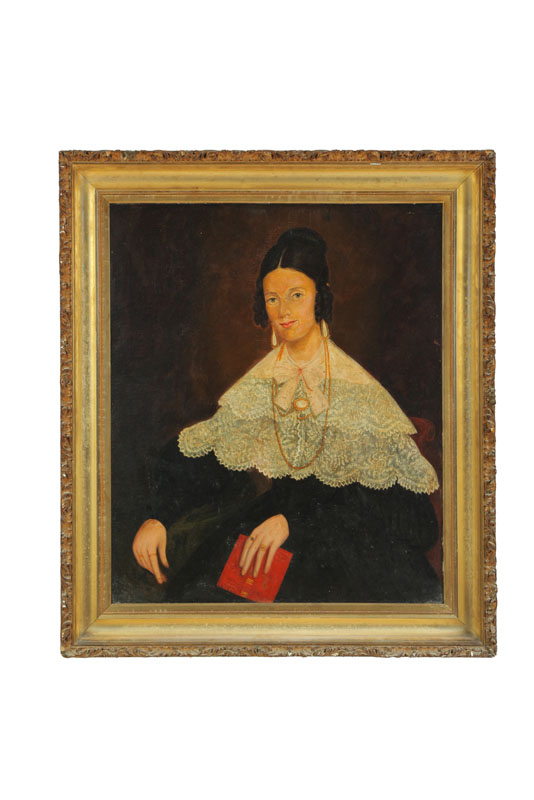 Appraisal: PORTRAIT OF A YOUNG WOMAN AMERICAN SCHOOL CA Oil on