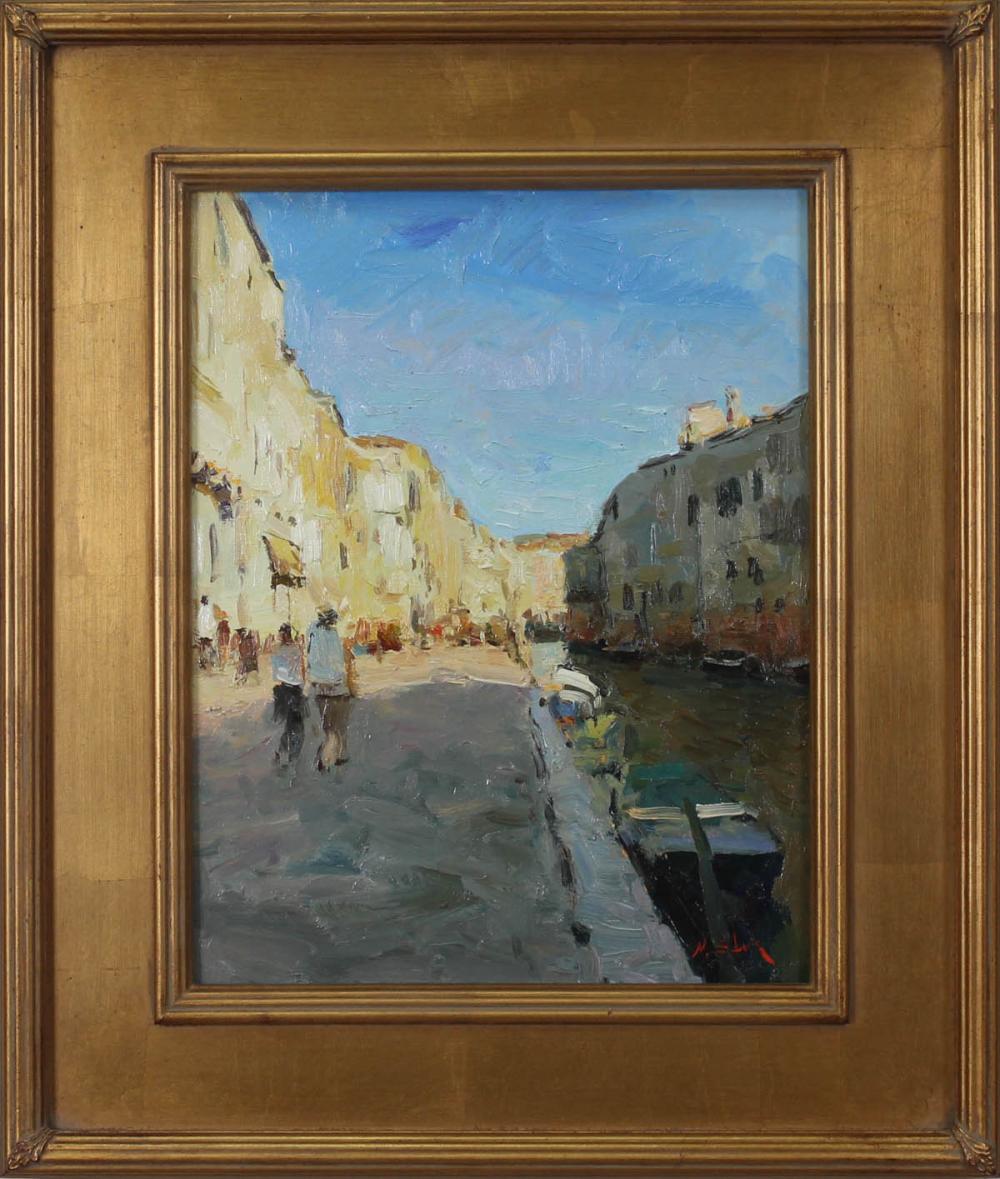 Appraisal: NICK STOQ United States st century oil on board Venice