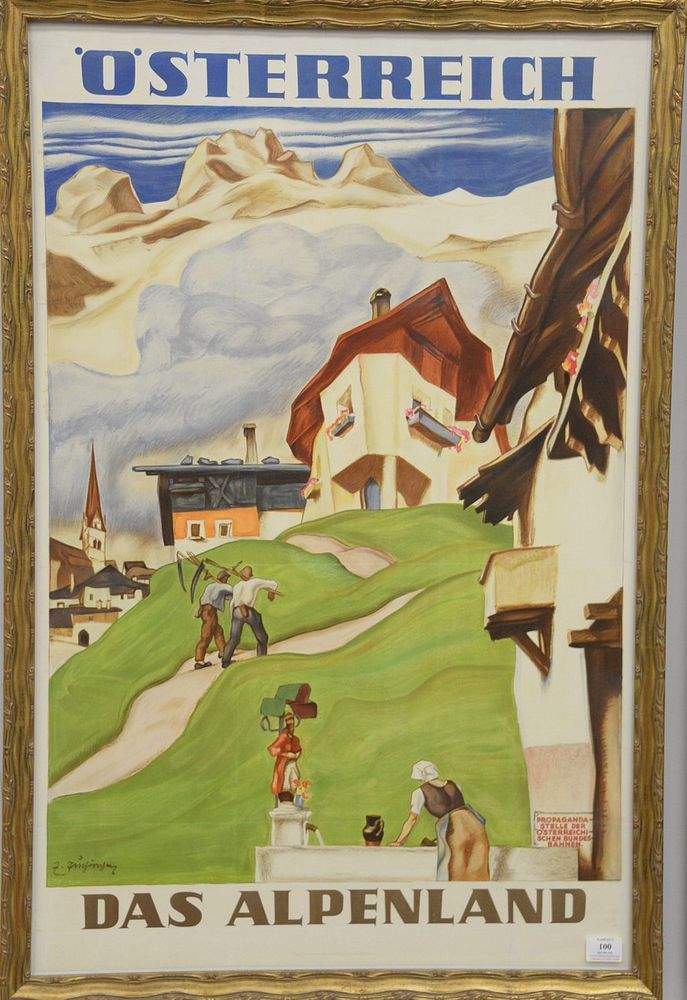 Appraisal: Osterreich Das Alpenland frame poster Propaganda Stelle der Sterreich Schen