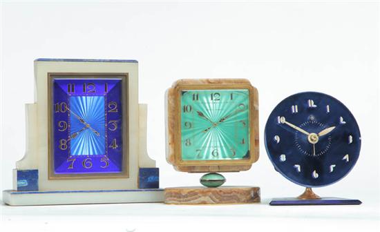 Appraisal: THREE ART DECO CLOCKS All - includes an onyx and