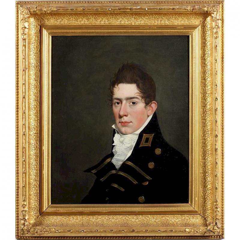 Appraisal: Portrait of an Early American Naval Officer circa oil on