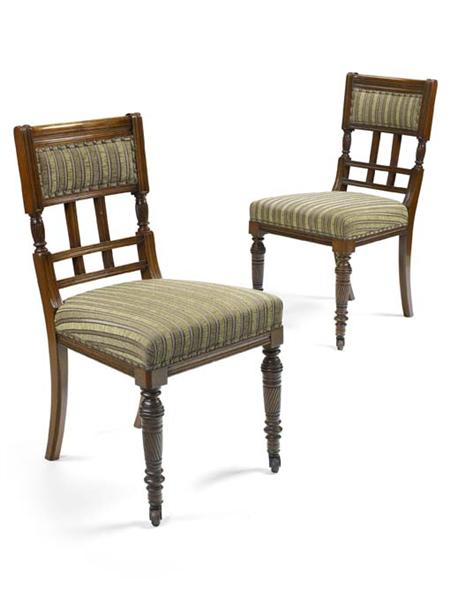 Appraisal: A set of eight Aesthetic Movement walnut dining chairs in