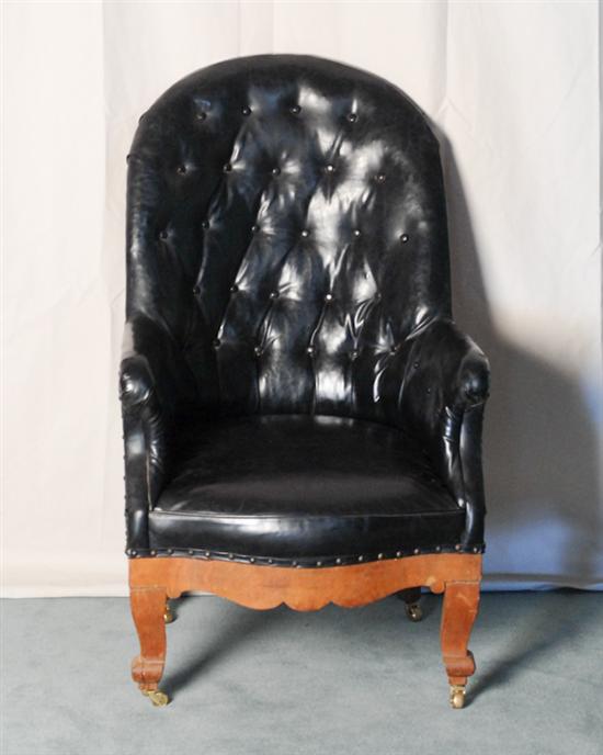 Appraisal: A th C English Horseshoe Back Easy Chair with button