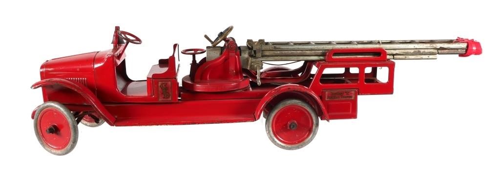 Appraisal: Vintage pre-war Buddy L Aerial Truck red Moline pressed steel