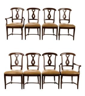 Appraisal: Set Walnut Biedermeier Style Dining Chairs Continental late th century