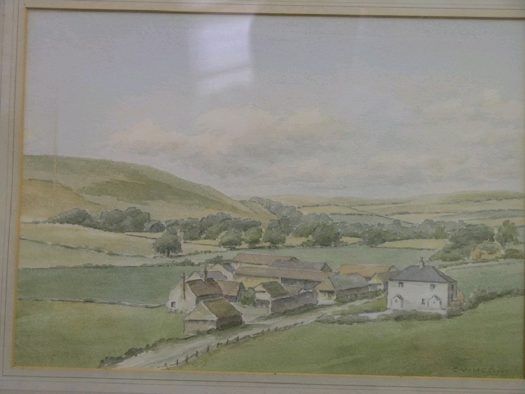 Appraisal: C Vincent - two watercolours two Sussex rural views largest