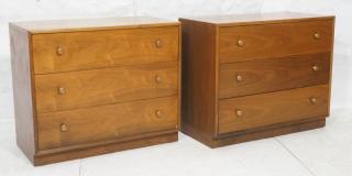 Appraisal: Pr DREXEL Three Drawer Bachelor's Chests Gold Co Pr DREXEL