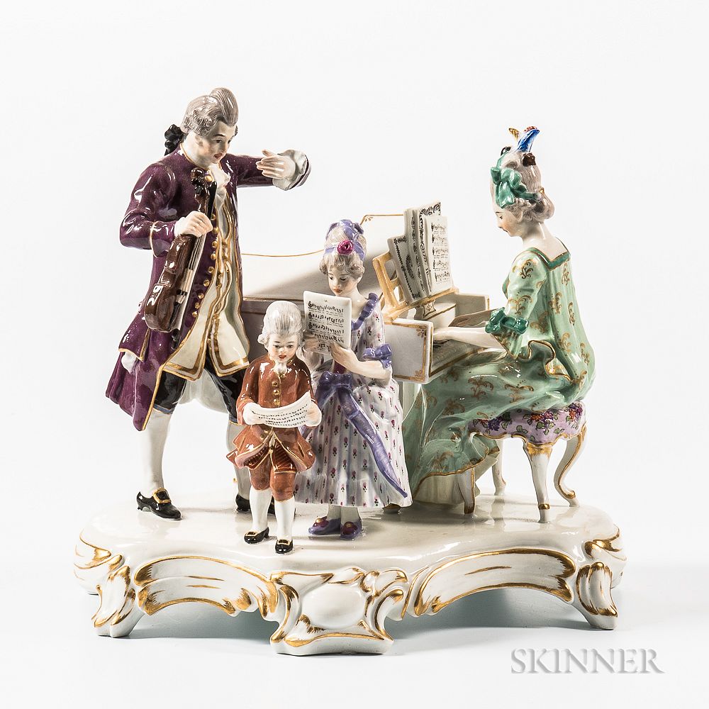 Appraisal: Meissen Porcelain Music Lesson Group Meissen Porcelain Music Lesson Group