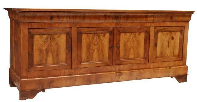 Appraisal: French Louis Philippe period walnut sideboard mid th c long