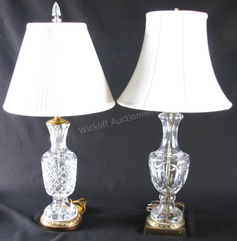 Appraisal: Two Waterford Crystal Lamps crystal bodied lamp with round base