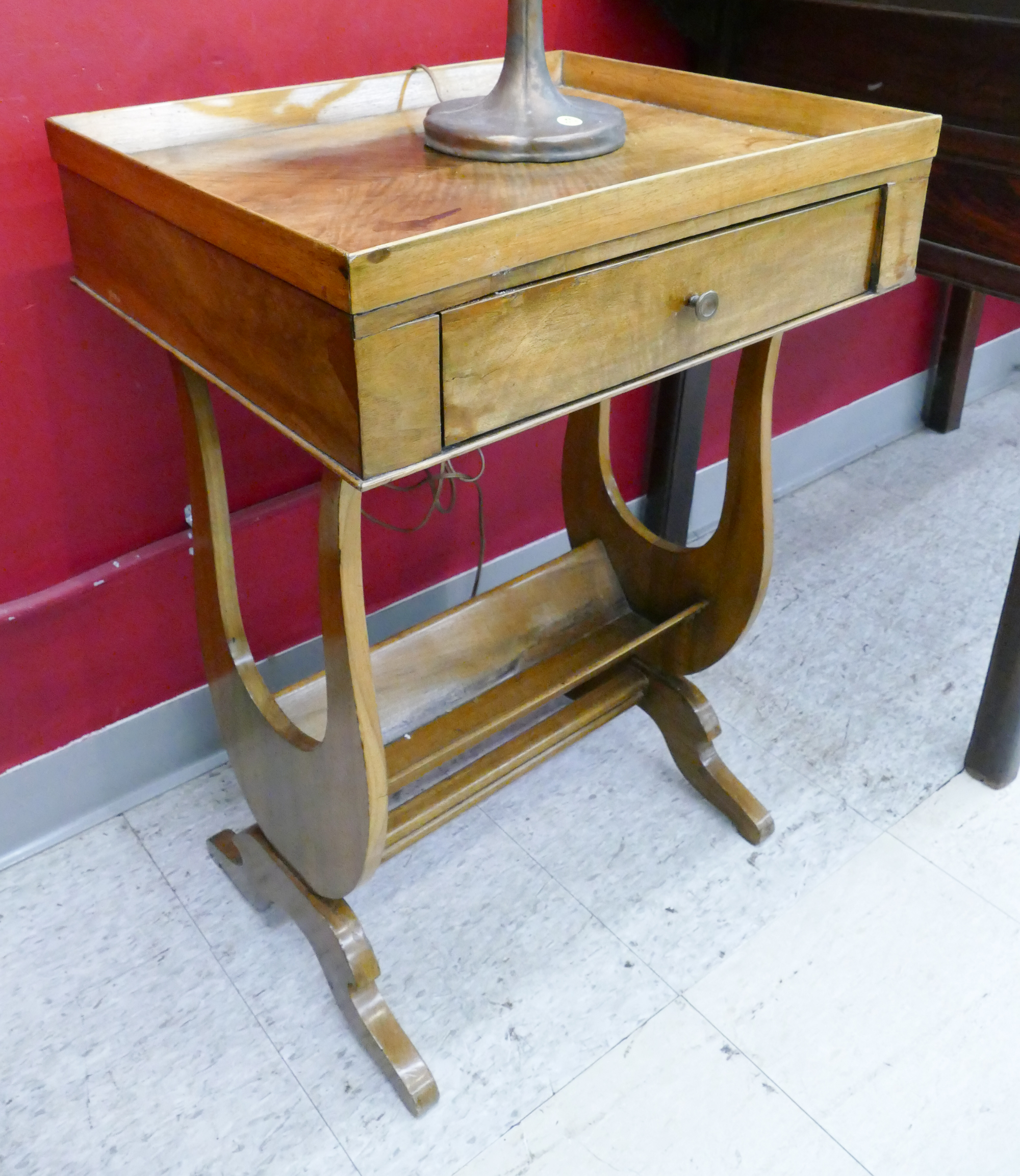 Appraisal: Antique Mahogany Sidetable with Drawer- x x ''