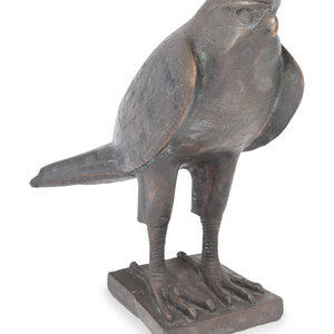 Appraisal: An Egyptian Style Bronze Falcon th Century Height x width