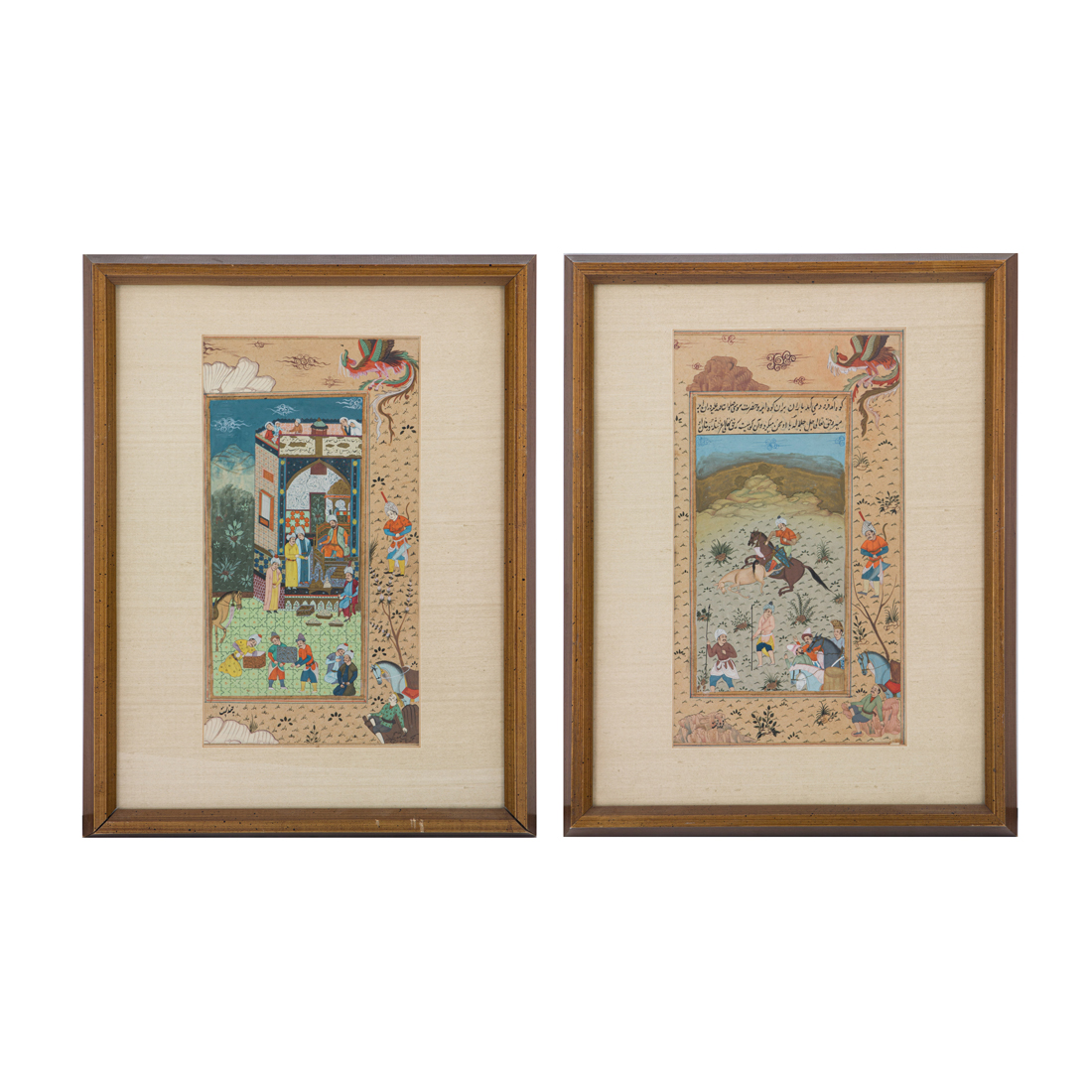 Appraisal: PAIR OF INDO-PERSIAN MANUSCRIPT PAGES Pair of Indo-Persian manuscript pages