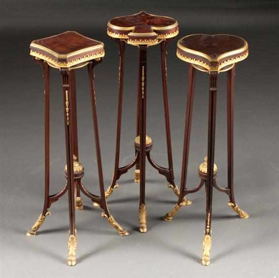 Appraisal: Unusual Set of three Louis XVI style ormolu-mounted mahogany suit