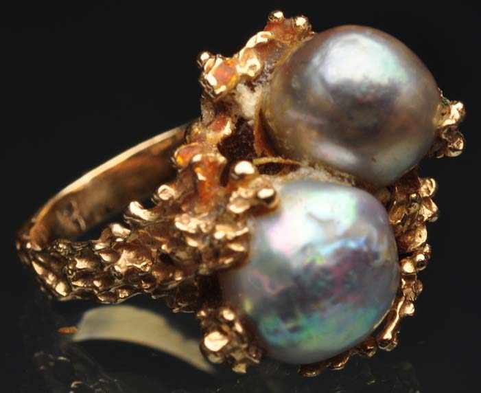 Appraisal: K Y Gold Black Pearl Fresh Water Pearl Ring Weight